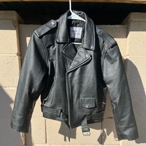 Vintage genuine leather moto jacket
